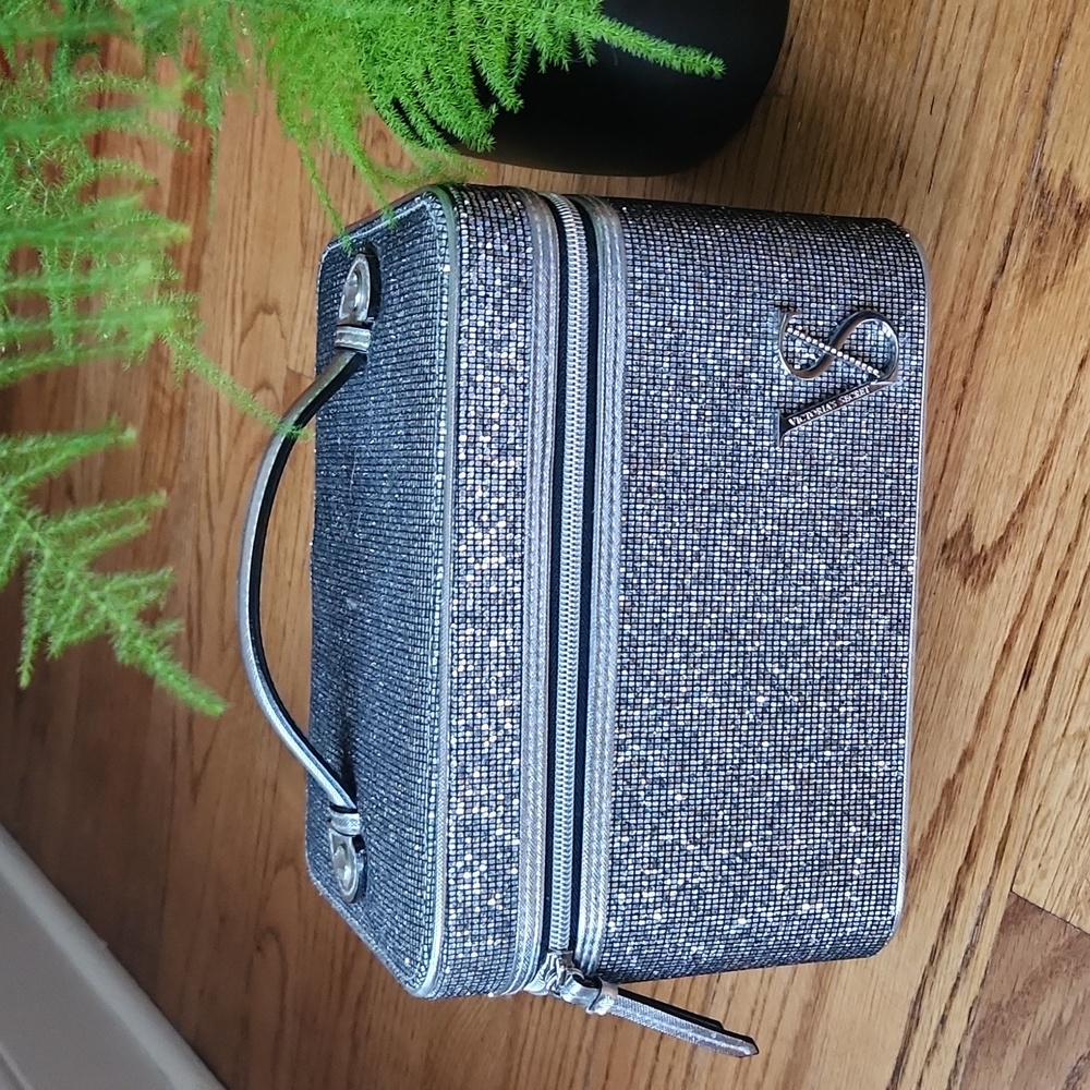 Victoria's Secret Silver Cosmetic Hard Case, Sparkly And Beautiful, Hard To Find